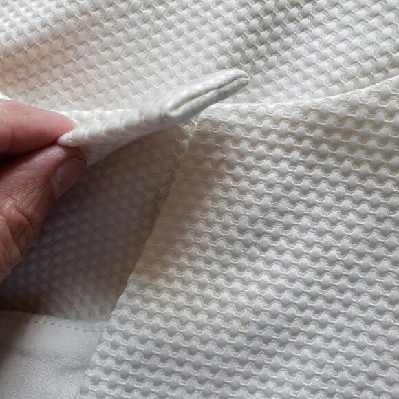 FRNCH White Metallic Silver Sleeveless Textured Knee Length Straight Dress S - Picture 8 of 11